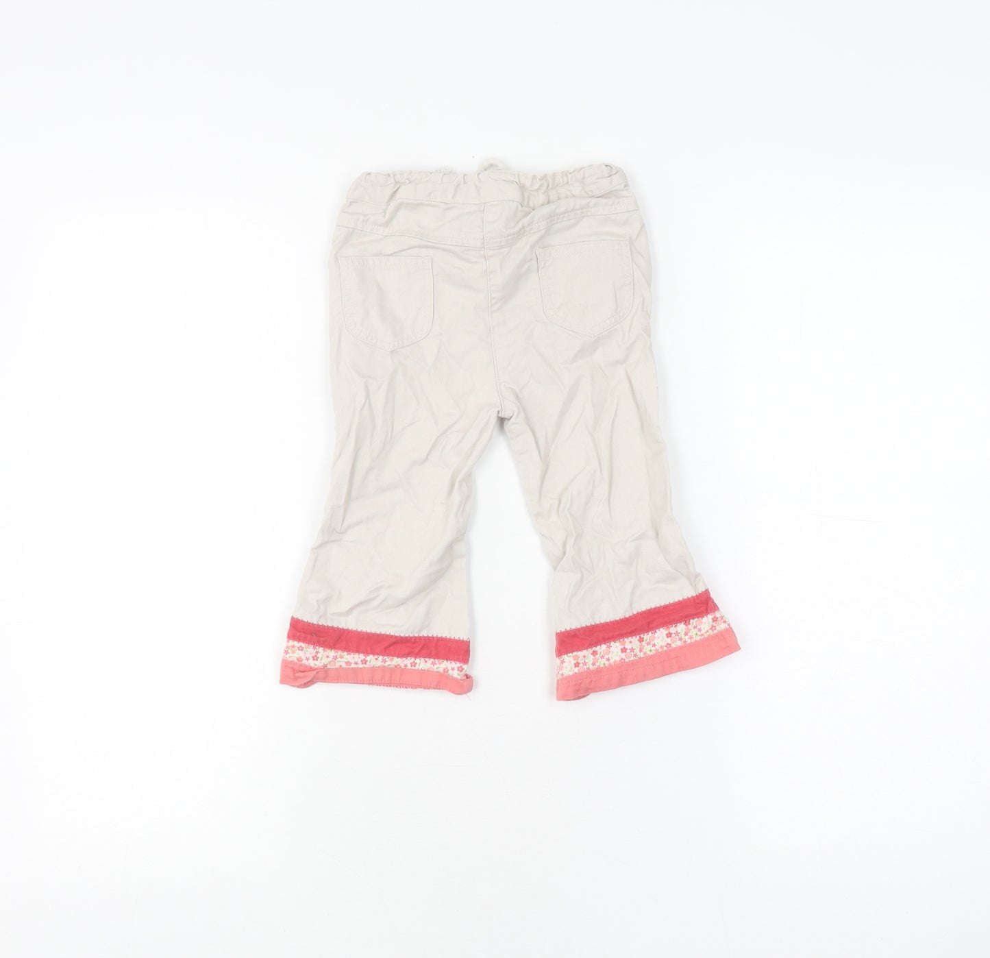 Mothercare Girls Beige Cropped Trousers, 18 Months, Elastic Waist