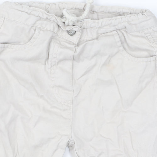 Mothercare Girls Beige Cropped Trousers, 18 Months, Elastic Waist