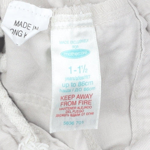 Mothercare Girls Beige Cropped Trousers, 18 Months, Elastic Waist