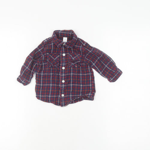Gap Unisex Multicoloured Plaid Shirt Jacket 6-9 Months