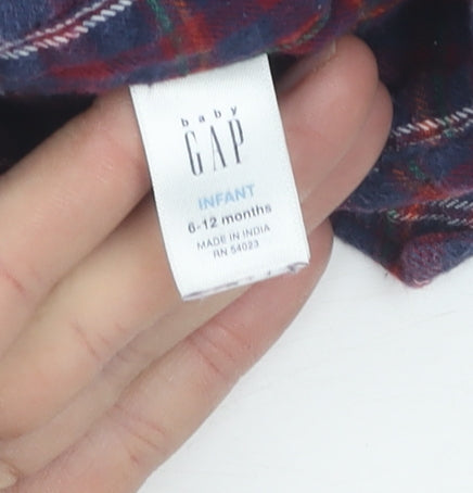 Gap Unisex Multicoloured Plaid Shirt Jacket 6-9 Months