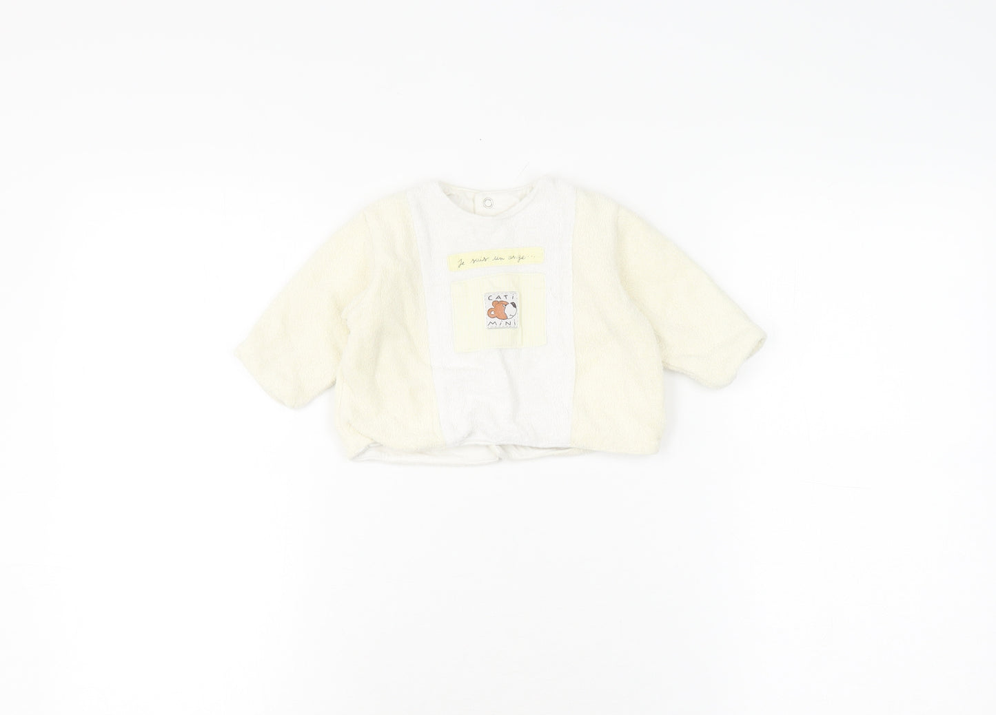Catimini White Unisex Baby Cardigan 3-6 Months Animal Theme