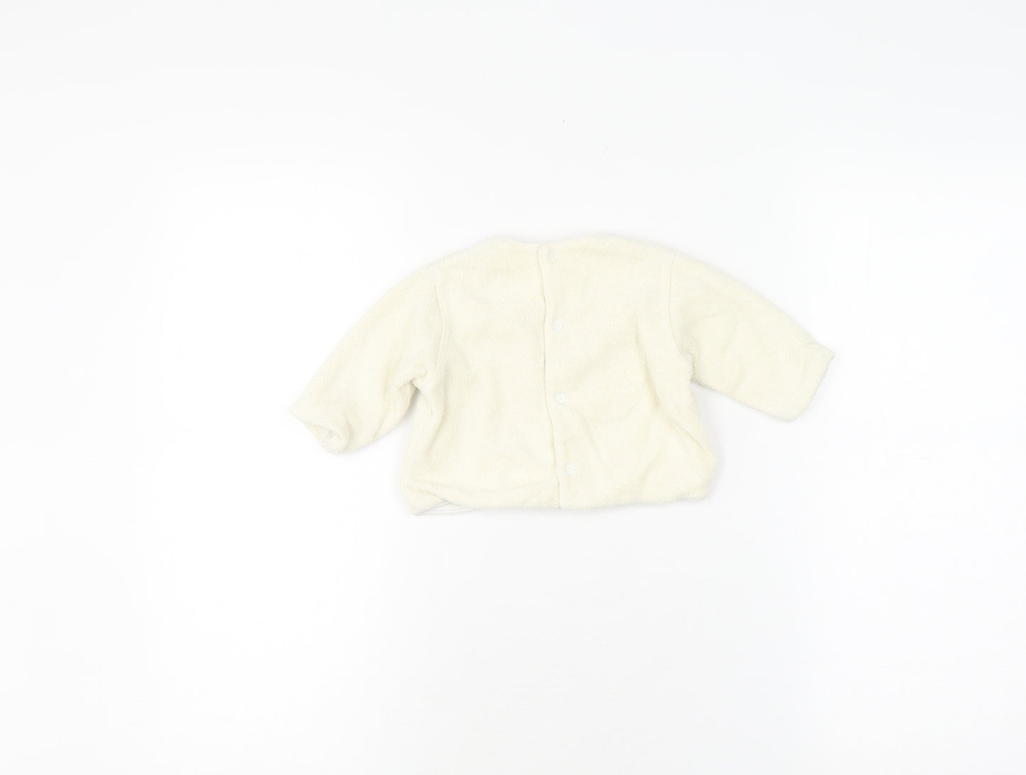 Catimini White Unisex Baby Cardigan 3-6 Months Animal Theme