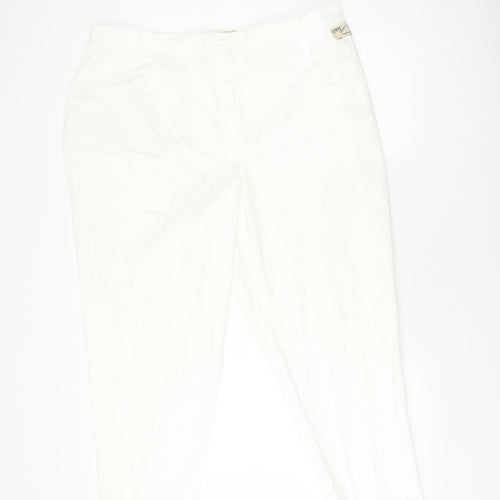 Gardeur Women's White Trousers Size 25 Elastic Waist