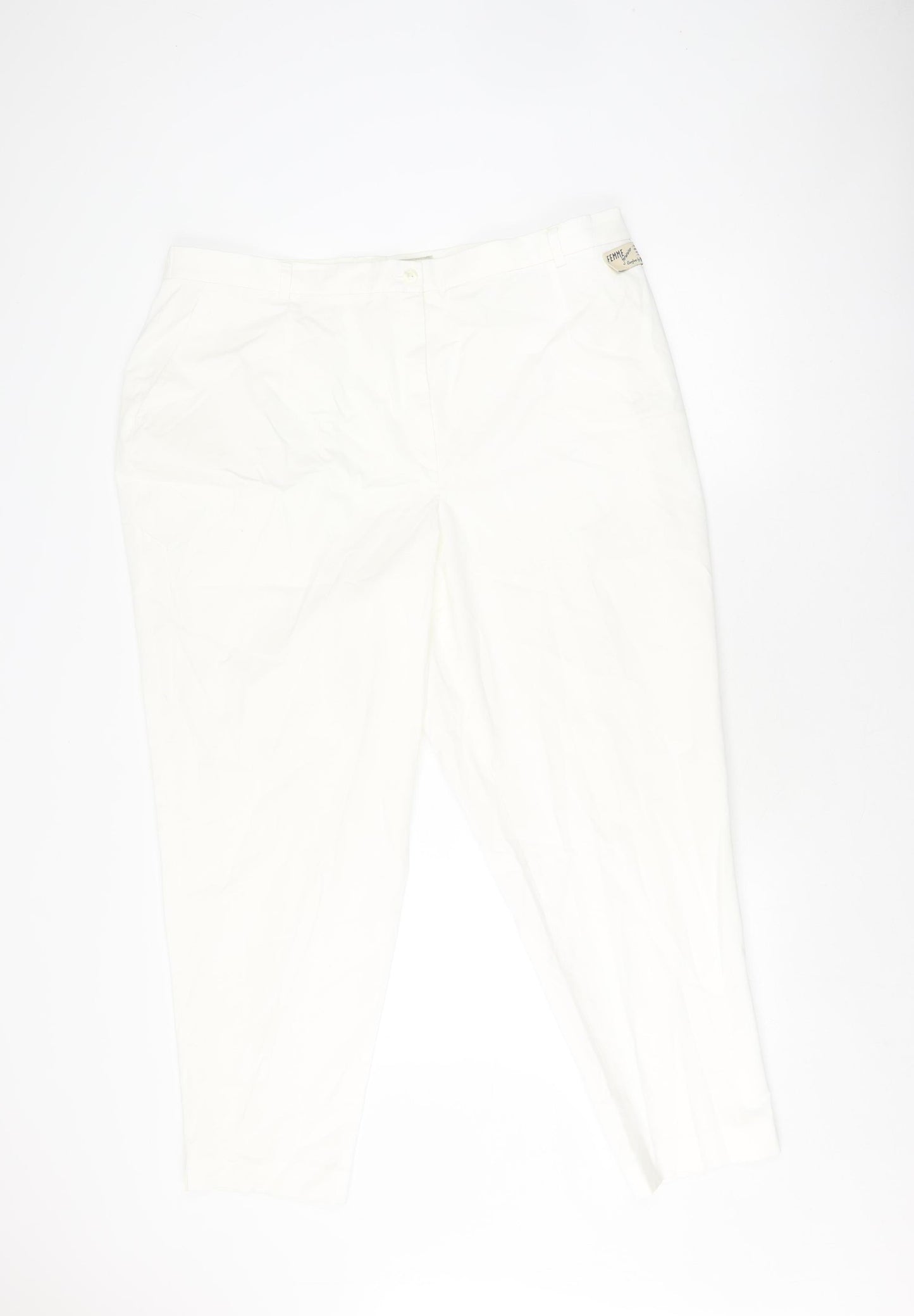 Gardeur Women's White Trousers Size 25 Elastic Waist