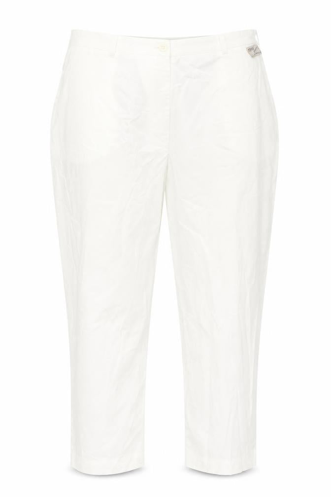 Gardeur Women's White Trousers Size 25 Elastic Waist