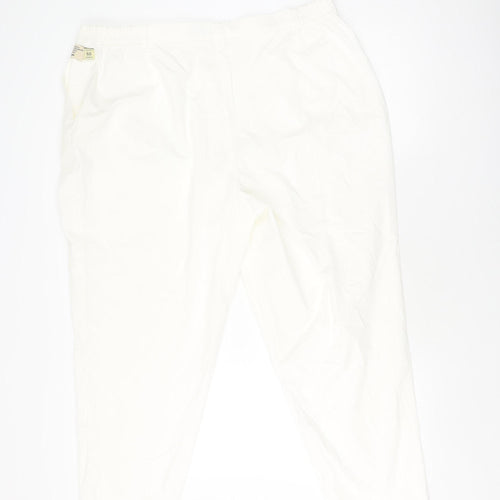 Gardeur Women's White Trousers Size 25 Elastic Waist