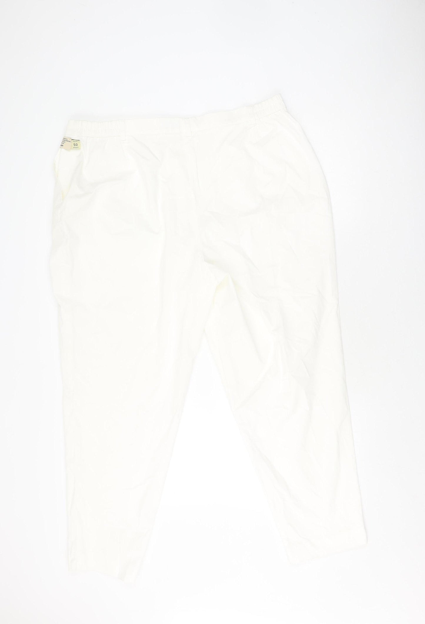 Gardeur Women's White Trousers Size 25 Elastic Waist