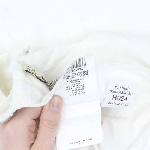 Gardeur Women's White Trousers Size 25 Elastic Waist