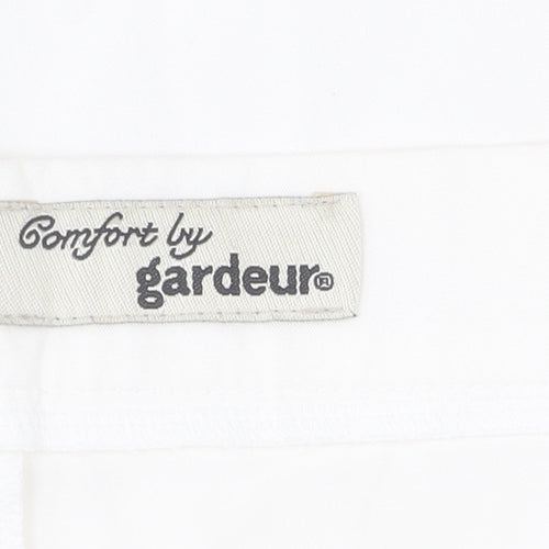 Gardeur Women's White Trousers Size 25 Elastic Waist