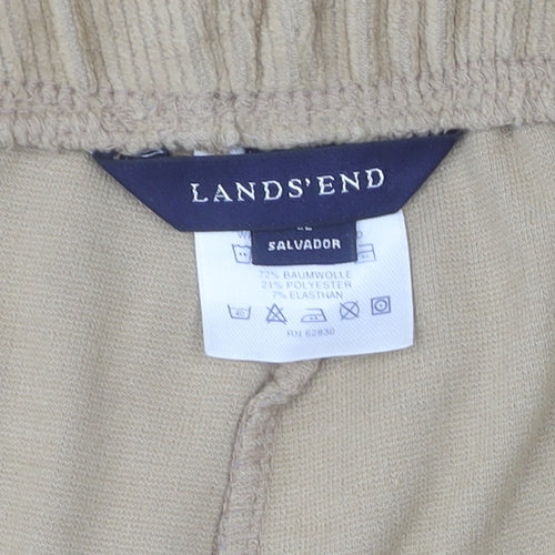 Lands' End Men's Beige Jogger Trousers Relaxed Fit 2XL