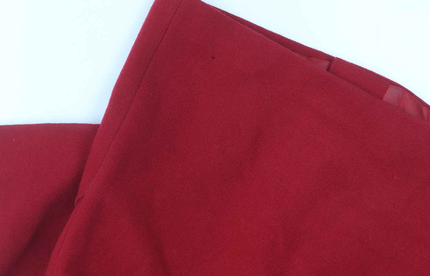 C&A Women's Red Wool Pea Coat Size 12, Buttoned Classic