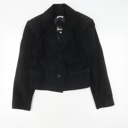 Avanti Women's Black Suede Jacket, Size 8, Lined Classic