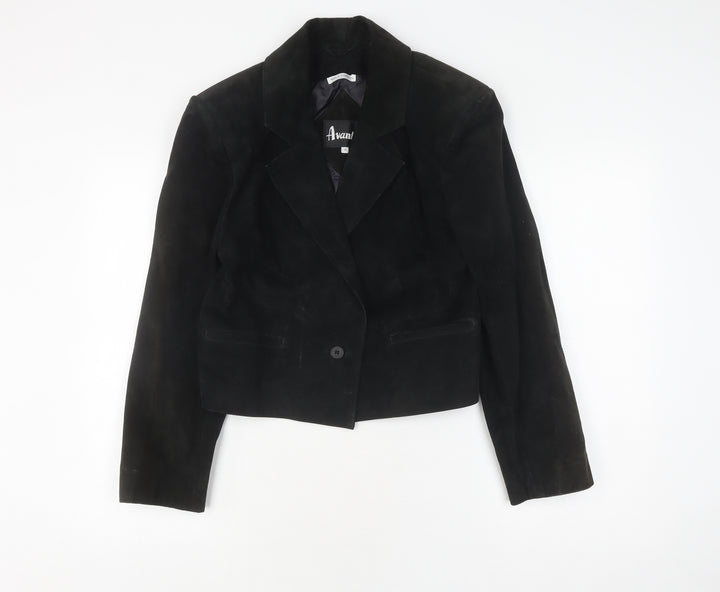 Avanti Women's Black Suede Jacket, Size 8, Lined Classic