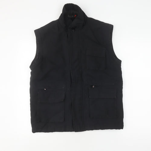 Duke Jeans Mens Black Waistcoat Lined, Size L
