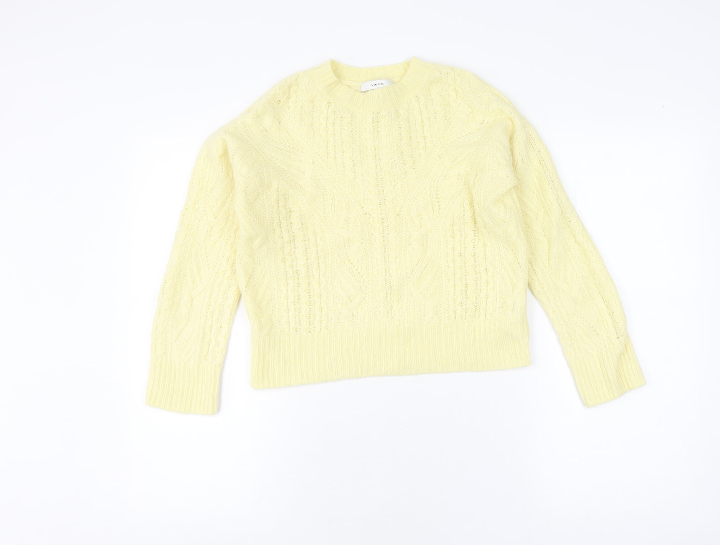 Vince Women's Ivory Cable-Knit Pullover Jumper XXS