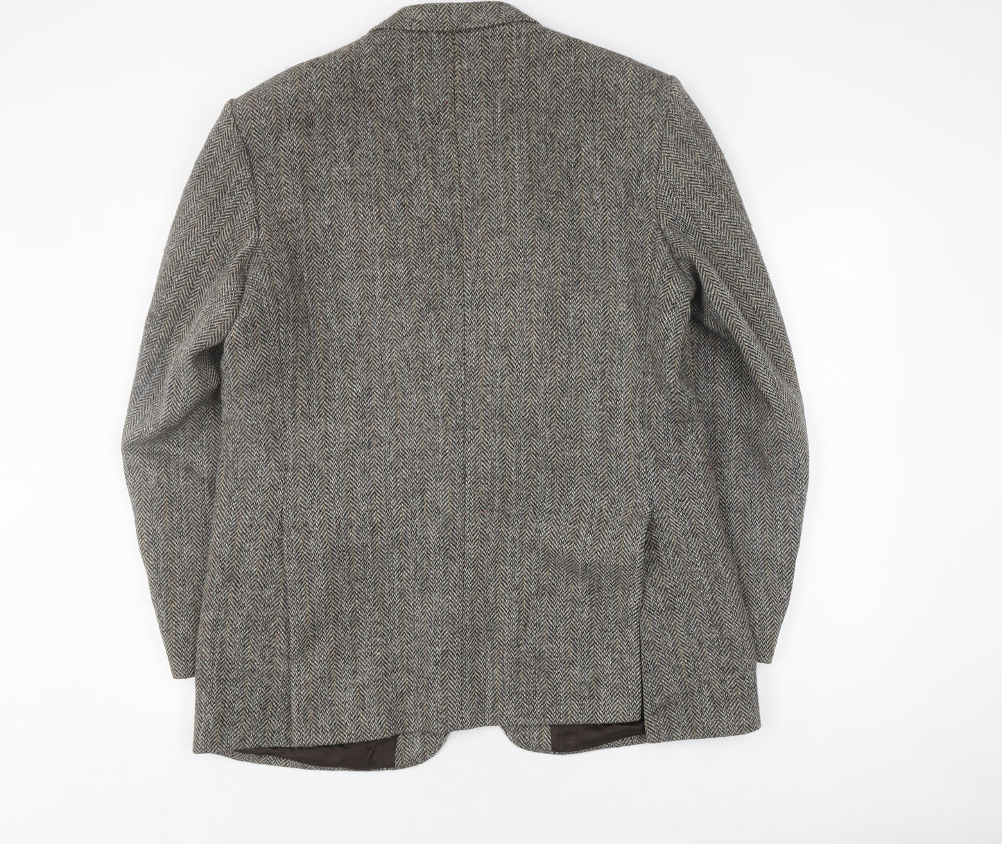 Harris Tweed Men's Grey Herringbone Tweed Blazer 42 Long