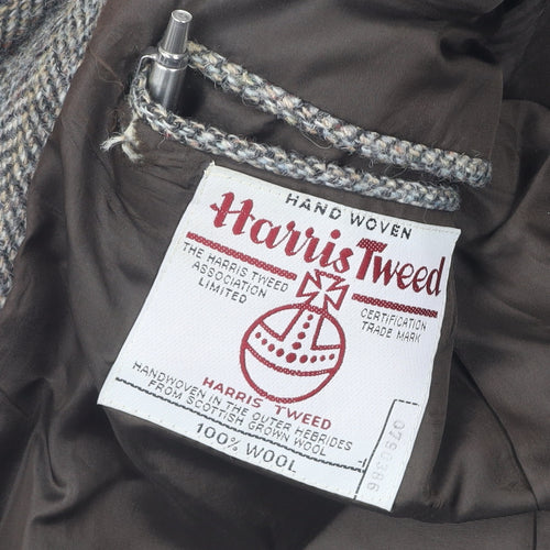 Harris Tweed Men's Grey Herringbone Tweed Blazer 42 Long