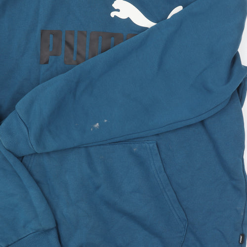 Puma Men's Blue Hoodie M Pullover with Logo