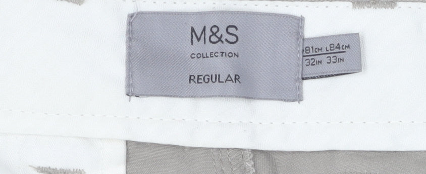 Marks and Spencer Men's Beige Chino Trousers Size 32