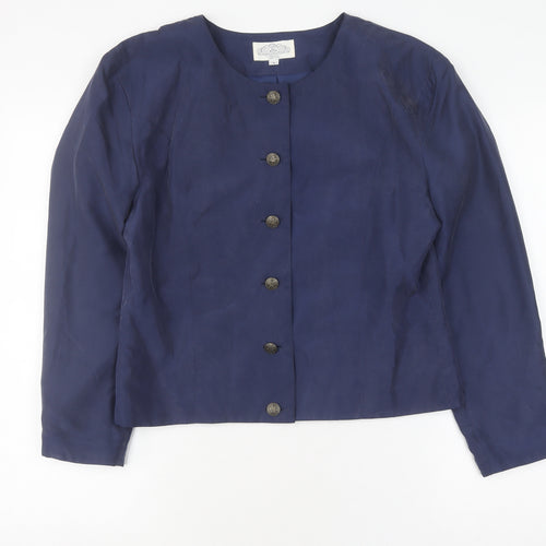 Tie Rack Women's Blue Silk Suit Jacket M