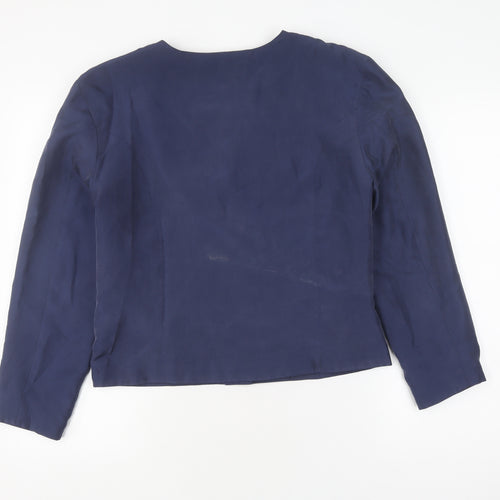 Tie Rack Women's Blue Silk Suit Jacket M