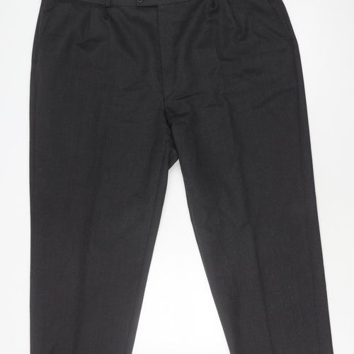 Sergio Rovi Men's Black Trousers 46S Polyester Wool