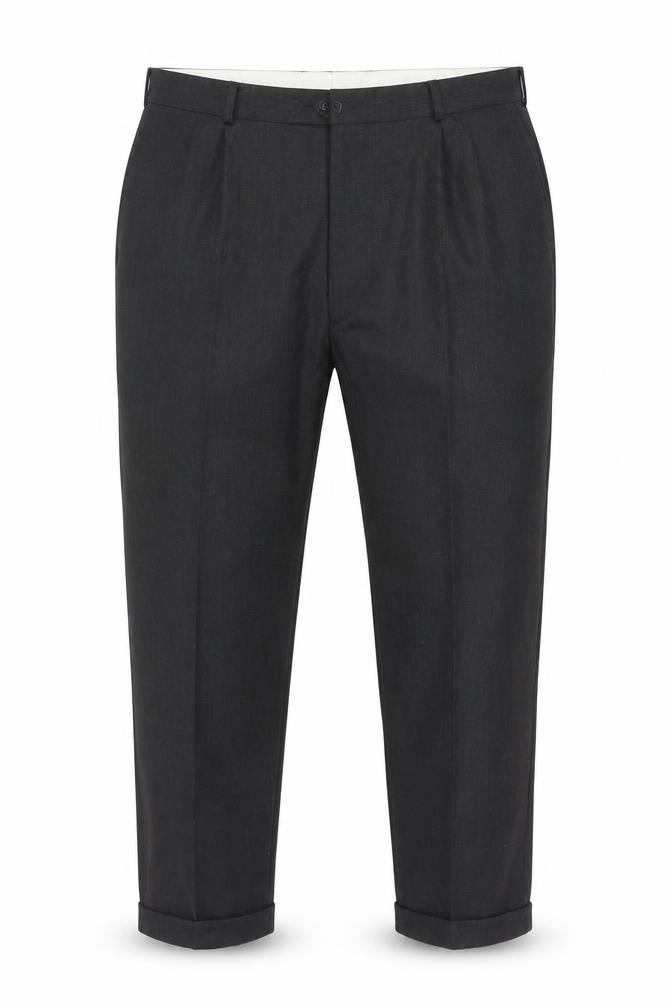 Front view of Sergio Rovi Men's Black Trousers 46S Polyester Wool