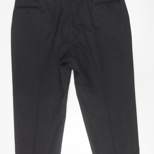 Sergio Rovi Men's Black Trousers 46S Polyester Wool