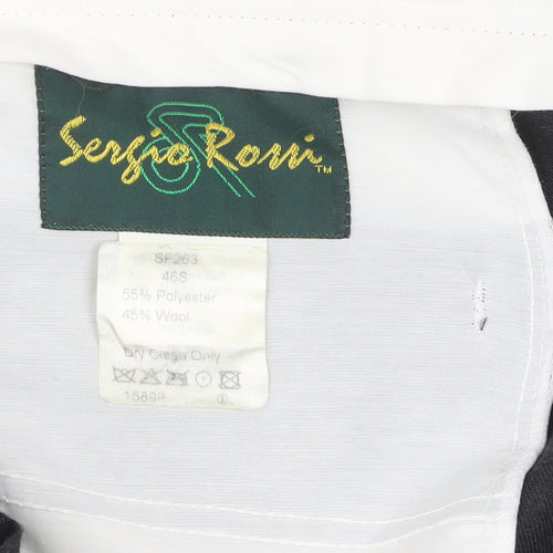 Sergio Rovi Men's Black Trousers 46S Polyester Wool