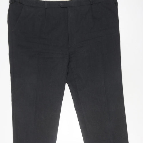 Peter Christian Men's Black Wool Trousers Size MT 14
