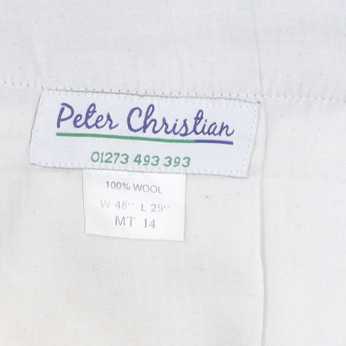 Peter Christian Men's Black Wool Trousers Size MT 14