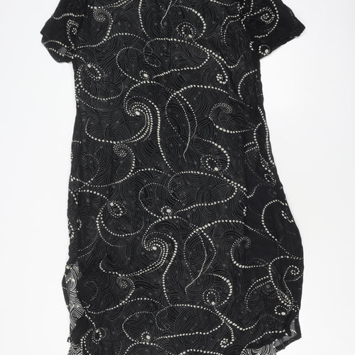 Roman Originals Women's Dress Black Geometric Size 14