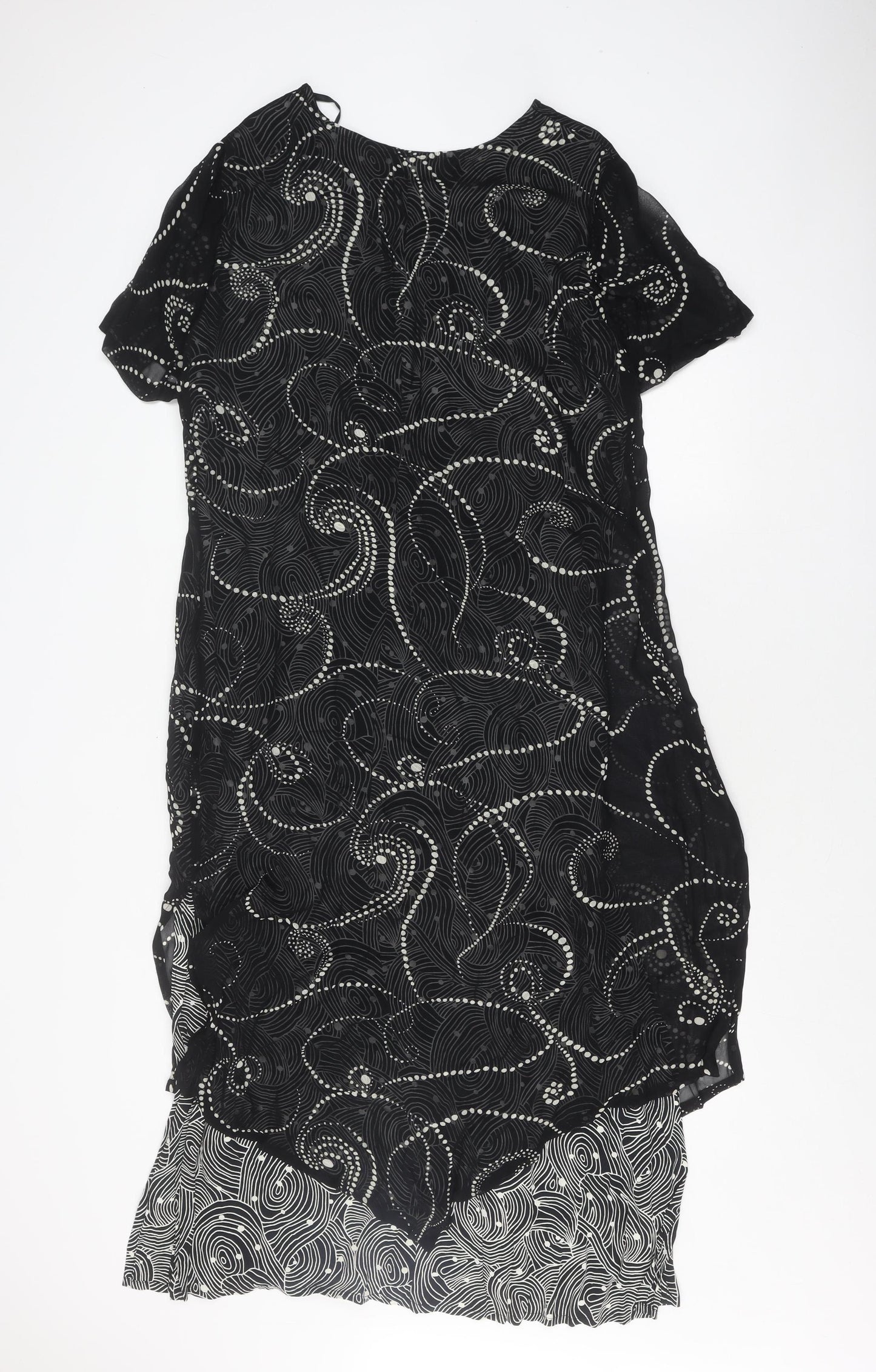 Roman Originals Women's Dress Black Geometric Size 14