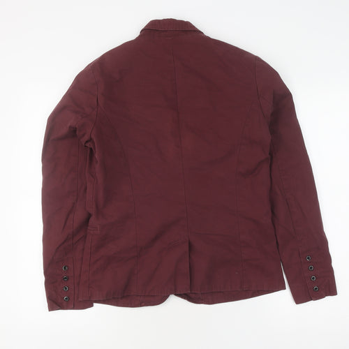 Gant Women Red Blazer M Regular Cotton Casual