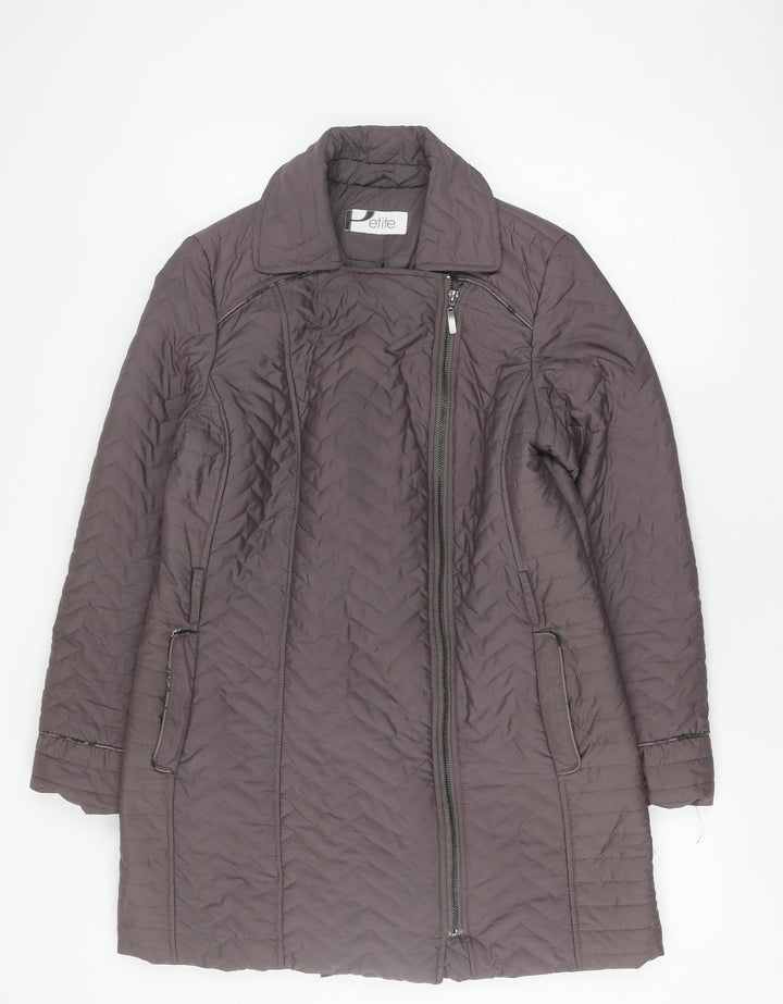 BHS Women’s Petite Brown Quilted Jacket Size 14
