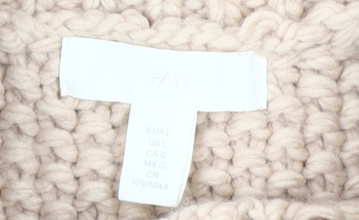 H&M Women's Beige Knit Vest, Size L - Casual Autumn Essential