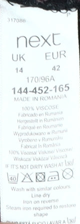 Next Women's Black Polka Dot Smock Dress Size 14