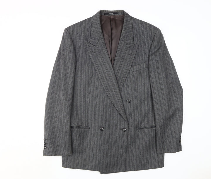Givenchy Men's Grey Striped Blazer, Size 40, Classic Style
