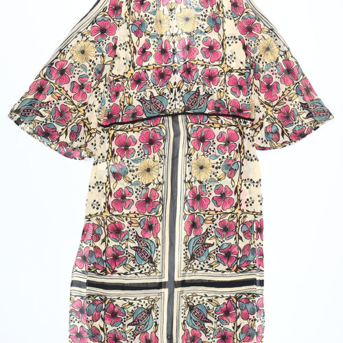 Zara Women's Multicoloured Floral Kimono Tunic S