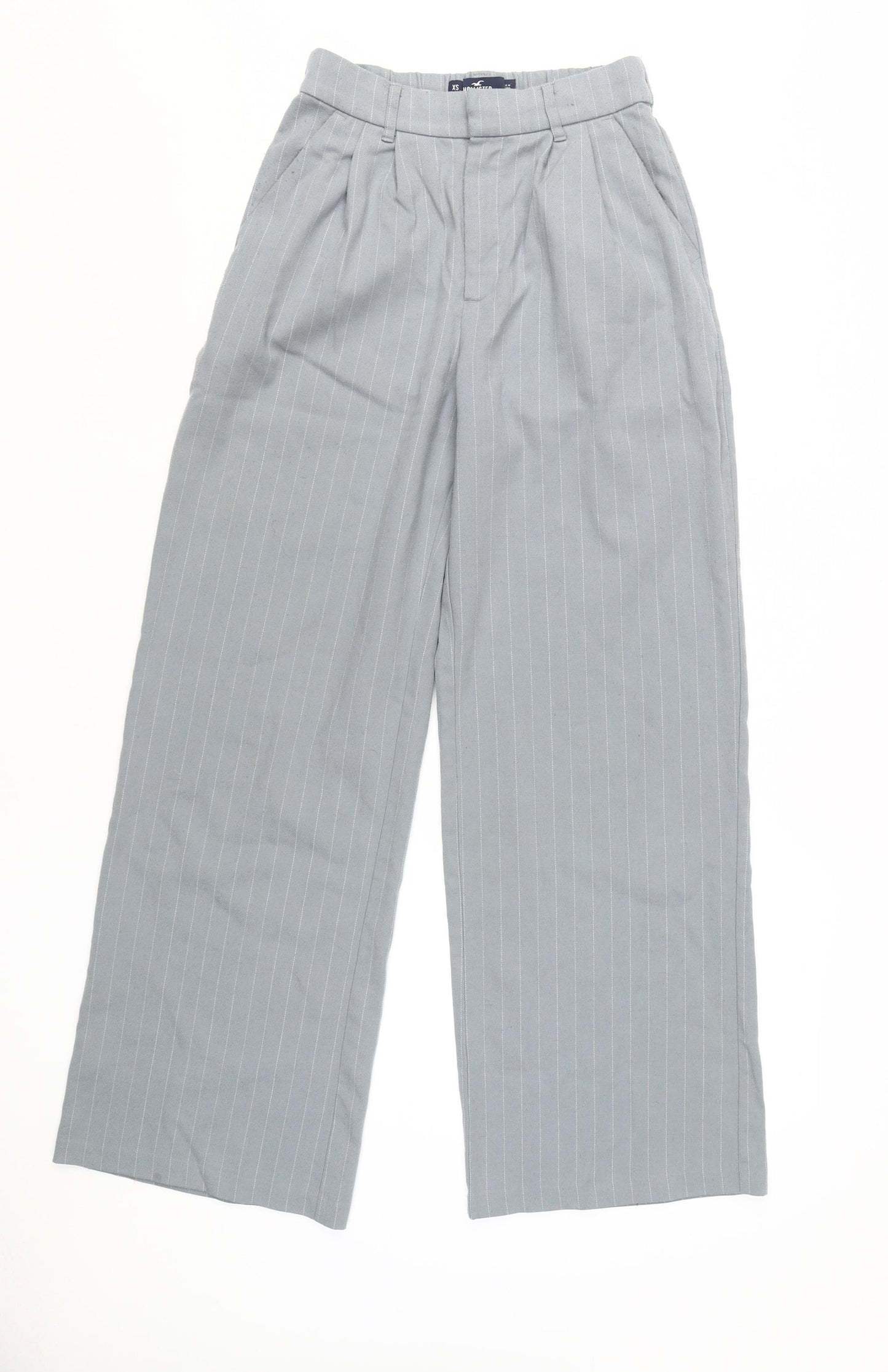 Hollister Women's Grey Striped Trousers XS
