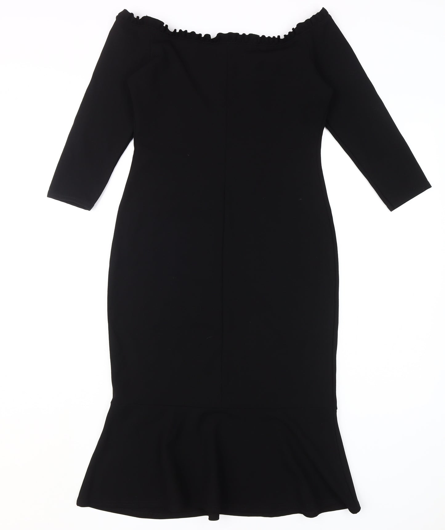 River Island Women's Black Bodycon Off Shoulder Dress Size 10