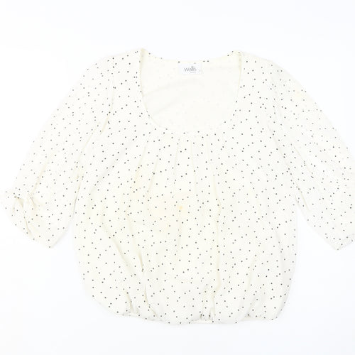 Wallis Women's Ivory Polka Dot Blouse, Size S, Casual