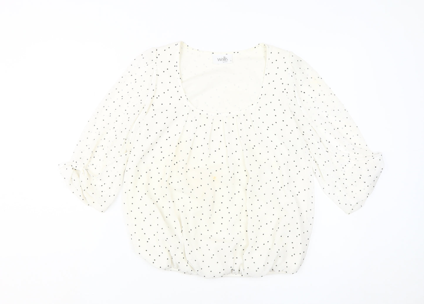 Wallis Women's Ivory Polka Dot Blouse, Size S, Casual