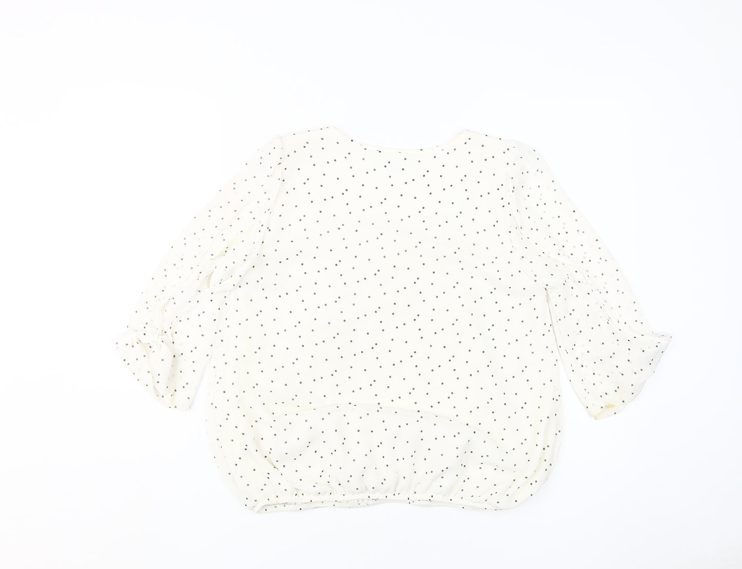 Wallis Women's Ivory Polka Dot Blouse, Size S, Casual