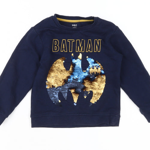 Marks and Spencer Boys Blue Batman Pullover Sweatshirt 2-3Y