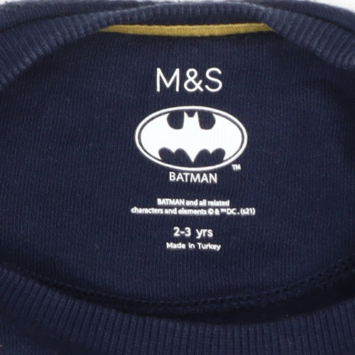 Marks and Spencer Boys Blue Batman Pullover Sweatshirt 2-3Y