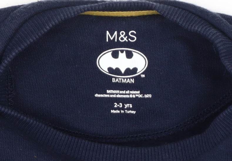 Marks and Spencer Boys Blue Batman Pullover Sweatshirt 2-3Y