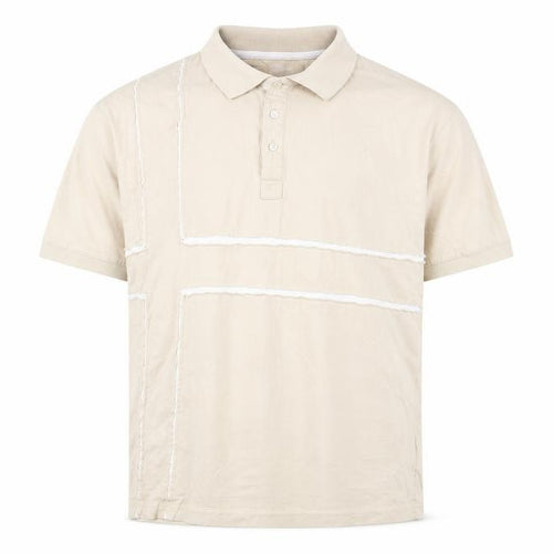 Easy Men's Beige L Polo Shirt Short Sleeve Cotton