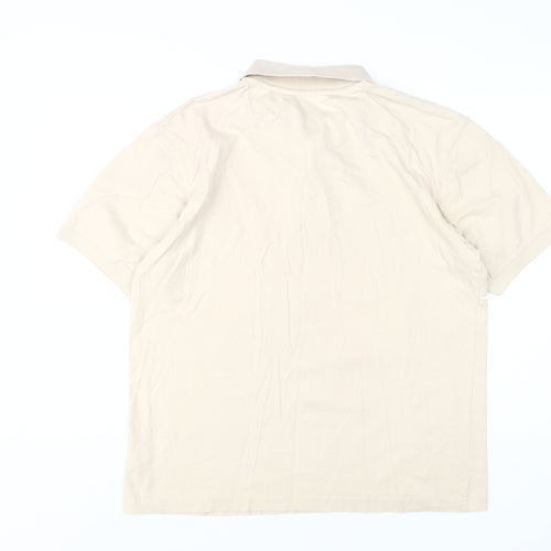 Easy Men's Beige L Polo Shirt Short Sleeve Cotton
